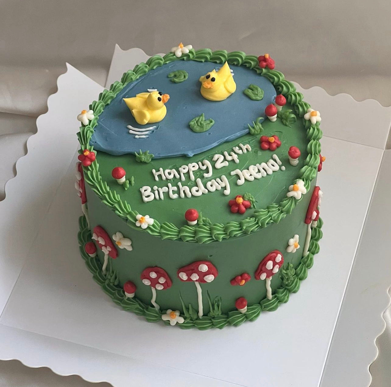 "Swimming Ducks" lunchbox cake